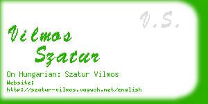 vilmos szatur business card